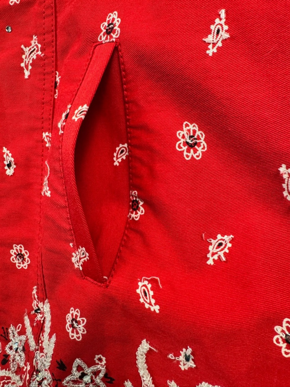 Quacker Factory Womens Bandana Western Jacket Size L Americana Embroidered - Picture 6 of 14
